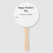 Happy Valentine's day add name date simple minimal ハンドファン (裏面)