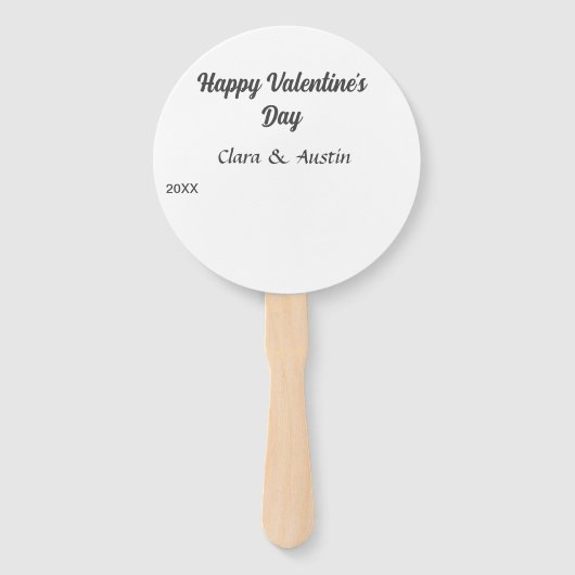 Happy Valentine's day add name date simple minimal ハンドファン (裏面)