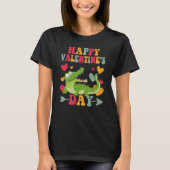 Happy Valentines Day Alligators Heart Love Groovy Tシャツ (正面)