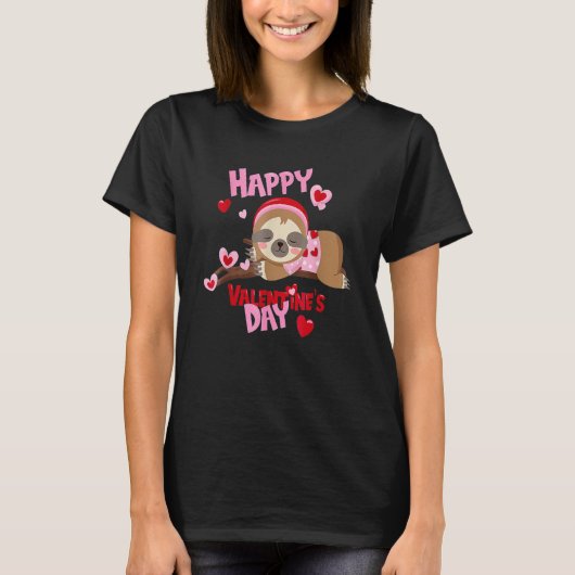Happy Valentines Day Baby Sloth For Boys And Girls Tシャツ (正面)