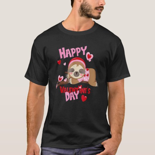 Happy Valentines Day Baby Sloth For Boys And Girls Tシャツ (正面)