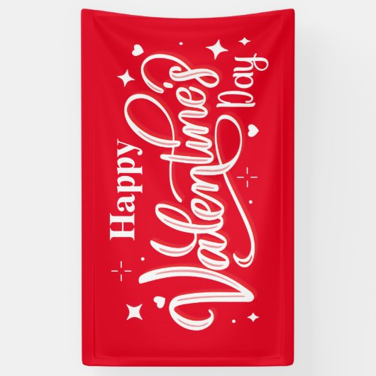 Happy Valentine's Day banner 横断幕 (縦)