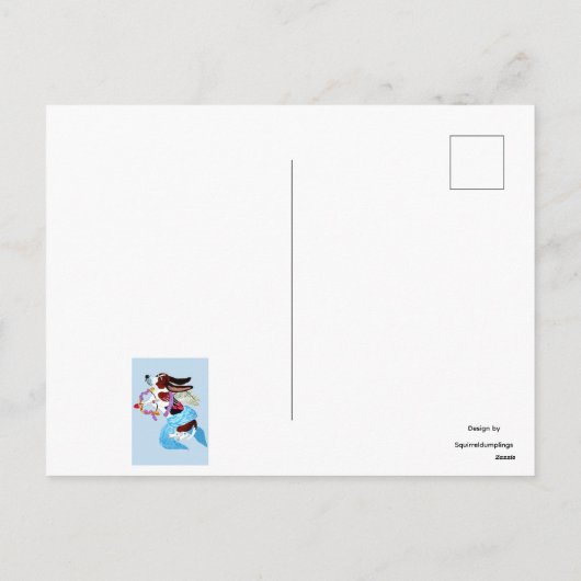 Happy Valentine's Day Basset Doggie Card シーズンポストカード (裏面)