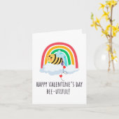 Happy Valentine's Day Bee-utiful Greeting Card カード (黄色い花)