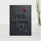 Happy Valentines Day Black Majestic Elegant カード (正面)