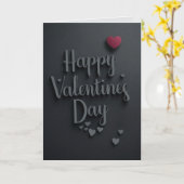 Happy Valentines Day Black Majestic Elegant カード (黄色い花)