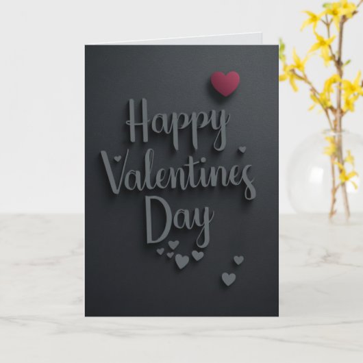 Happy Valentines Day Black Majestic Elegant カード (黄色い花)