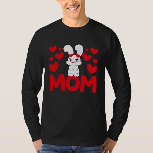 Happy Valentine's Day Bunnie Mom Mothers Day Valen Tシャツ (正面)