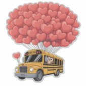 Happy Valentine's Day Bus with Owl シール (正面)