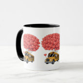 Happy Valentine's Day Bus with Owl マグカップ (正面左)