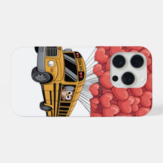 Happy Valentine's Day Bus with Owl iPhoneケース (裏面横)