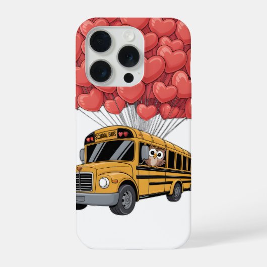 Happy Valentine's Day Bus with Owl iPhoneケース (裏面)