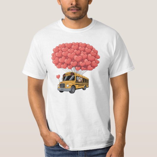 Happy Valentine's Day Bus with Owl Tシャツ (正面)