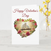 'Happy Valentine's Day' Card - Art by Jenny カード (黄色い花)