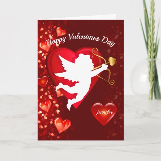 Happy Valentine's Day Card Personalize Name カード (正面)