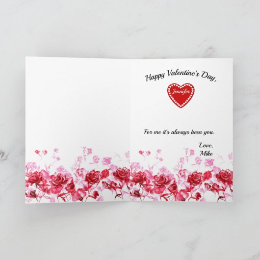 Happy Valentine's Day Card Personalize Name カード (内部)