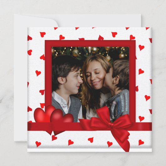 Happy Valentine's Day Card with Photo 招待状 (正面)