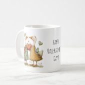 Happy Valentine's Day Charming Geese コーヒーマグカップ (正面左)