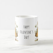 Happy Valentine's Day Charming Geese コーヒーマグカップ (中央)