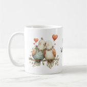 Happy Valentine's Day Charming Love Birds コーヒーマグカップ (左)