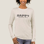 'Happy Valentine's Day' Checkered Letters Fun Cozy トライブレンドＴシャツ (正面)