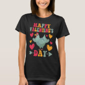 Happy Valentines Day Chickens Heart Love Groovy Tシャツ (正面)