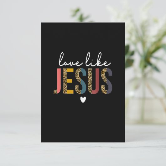 Happy Valentine's Day Christian Leopard Love Like 招待状 (スタンド正面)