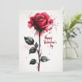 Happy Valentine's Day – Classic Red Rose カード (スタンド正面)