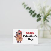 Happy Valentine's Day Cool Capybara Classroom Card エンクロージャーカード (スタンド正面)
