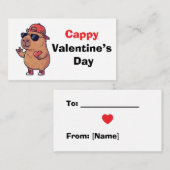 Happy Valentine's Day Cool Capybara Classroom Card エンクロージャーカード (正面/裏面)