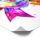 Happy Valentine's Day Coquette Disco Ball Heart Gi ポスター (角)