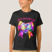Happy Valentine's Day Coquette Disco Ball Heart Gi Tシャツ (正面)