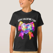 Happy Valentine's Day Coquette Disco Ball Heart Gi Tシャツ (正面)