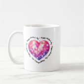 Happy Valentine's Day Coquette Nk Disco Ball Heart コーヒーマグカップ (左)