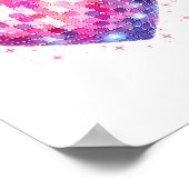 Happy Valentine's Day Coquette Nk Disco Ball Heart ポスター (角)