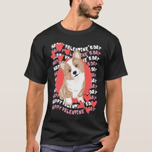 Happy Valentine's Day Corgi Valentine Teacher Vale Tシャツ (正面)