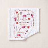 Happy Valentine's Day Couple  Bathroom Towel Sets  バスタオルセット (ウォッシュタオル)