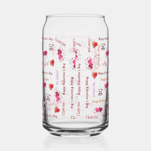 Happy Valentine's Day Couple Drinkware Set Love  ガラス缶 (右)