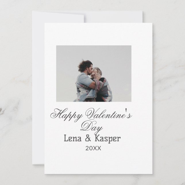 Happy Valentine's day couple photo modern simple t (正面)