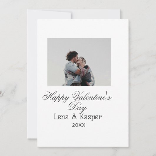Happy Valentine's day couple photo modern simple t シーズンカード (正面)
