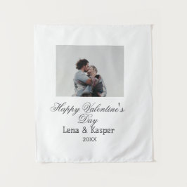 Happy Valentine's day couple photo modern simple t タペストリー