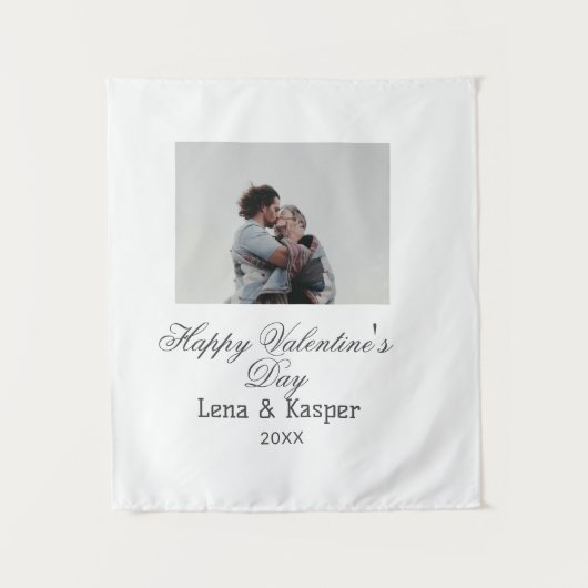 Happy Valentine's day couple photo modern simple t タペストリー (正面)