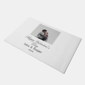 Happy Valentine's day couple photo modern simple t ドアマット (アングル)