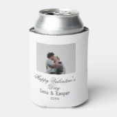 Happy Valentine's day couple photo modern simple t 缶クーラー (缶正面)