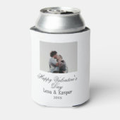 Happy Valentine's day couple photo modern simple t 缶クーラー (缶裏面)