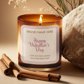 Happy Valentine's Day Custom Candle Labels  スクエアシール
