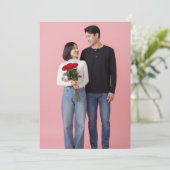 Happy Valentines Day Custom Photo Collage Holiday シーズンカード (スタンド正面)