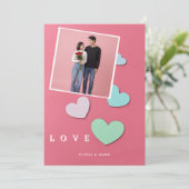 Happy Valentines Day Custom Photo Collage Love シーズンカード (スタンド正面)