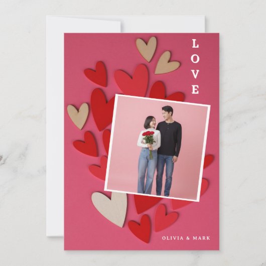 Happy Valentines Day Custom Photo Collage Love シーズンカード (正面)