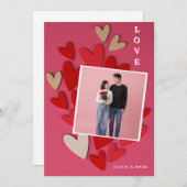 Happy Valentines Day Custom Photo Collage Love シーズンカード (正面/裏面)